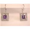 Image 1 : 14k Gold Earrings with Diamonds and Amethyst