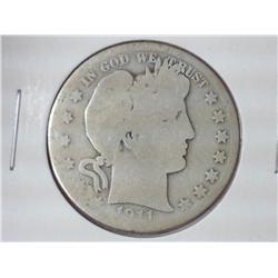 1911-D BARBER HALF DOLLAR