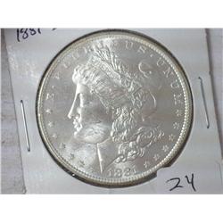 1881-S MORGAN SILVER DOLLAR (UNC)