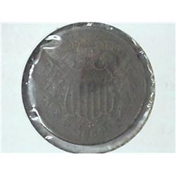 1864 TWO CENT PIECE (VERY FINE) RIM NICKS