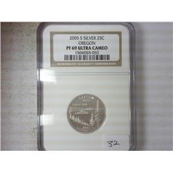 2005-S SILVER OREGON QUARTER NGC PF69 ULTRA CAMEO