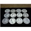 Image 1 : $3 FACE VALUE WASHINGTON SILVER QUARTERS 12 COINS