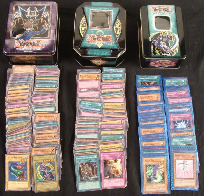 375+ Konami Yu-Gi-Oh! Trading Cards and Three Tin Cases