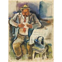 Man in Café by Aurel Jiquidi