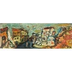 Street in Safed by Yitzhak Frenkel (Frenel)