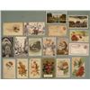 Image 1 : Antique Postcard Collection 18 Greetings, Holiday 1930s