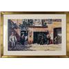 Image 1 : Le Buffet French Village Street Scene Art Print Framed