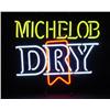 Image 1 : Michelob Dry Beer 3 D Logo 3 Color Neon Bar Decor Sign