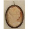 Image 1 : Sterling Carved Shell Cameo Brooch Pendant Old Mexico
