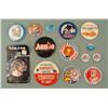 Image 1 : 14 Vintage Buttons Collection Bozo Pope Theme Park Beer