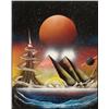 Image 1 : Sci Fi Fantasy Art Original Airbrush Painting -Pyramids