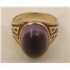 Image 1 : Deco 10Kt Gold Cabochon Amethyst Ring 5 1/2