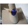 Image 1 : 10K Gold Blue Stone Ladies Ring