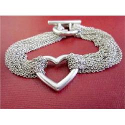 Tiffany Heart Multi Chain Mesh Bracelet