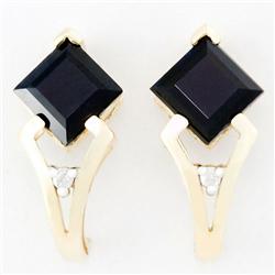 2.52ct Black Sapphire Diamond 9k Gold Earrings (JEW-9211X)