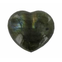 76.47ct Labradorite Polished Heart Peacock Colors (GEM-21170)