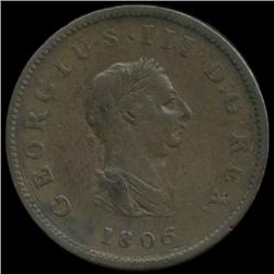 1806 British George III Halfpenny VF (COI-7192)