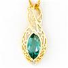 Image 1 : 1.51ct Green Topaz Diamond 9k Gold Pendant (JEW-9311X)