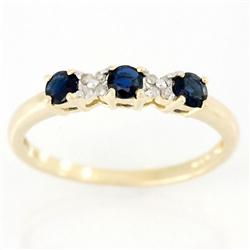 .53ct Genuine Bl Sapphire Diamond 9k Gold Ring (JEW-9406X)