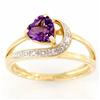 Image 1 : 1.01ct Heart Amethyst Diamond 9k Solid Gold Ring (JEW-9472X)