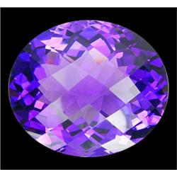 39.80ct Glitter Purple Amethyst Oval Checker Cut (GEM-18998)