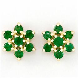 1.44ct Natural Genuine Emerald 9k Gold Earrings (JEW-9192X)