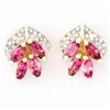 Image 1 : .88ct Pink Tourmaline Diamond 9k Gold Earrings (JEW-9216X)
