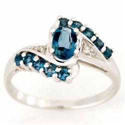 1.27ct London Bl Topaz Diamond Ring 9k Wht Gold (JEW-9447X)