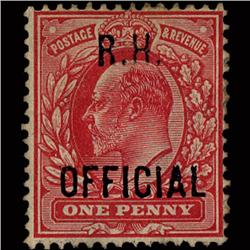 1902 Scarce GB 1p Scarlet RH Official Mint Stamp (STM-1562)