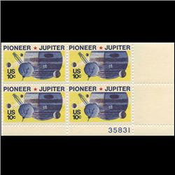 1975 US Pioneer Jupiter 10c Plate Block MINT (STM-0642)