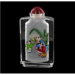 Heavy Beveled Glass Chinese Snuff Bottle (CLB-597)