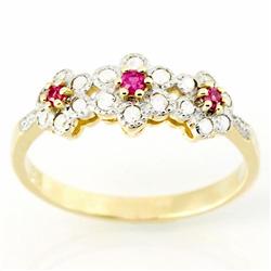 .66ct Pink Sapphire 18 Diamond 9k Gold Ring (JEW-9479X)