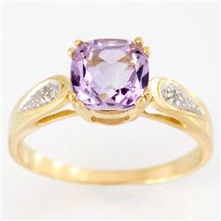 1.64ct Natural Pink Amethyst Diamond 9k Gold Ring (JEW-9404X)