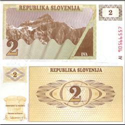 1991 Slovenia 2 T Crisp Unc Note (CUR-06345)