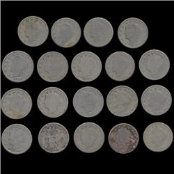 1896 Liberty 5c Circulated Mini Roll 19Pcs (COI-7790)