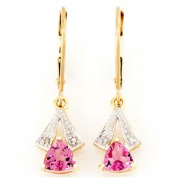 1.04ct Pink Tourmaline Diamond 9k Gold Earrings (JEW-9190X)