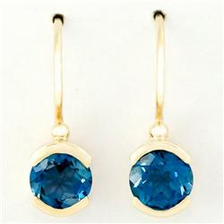 2.00ct Natural London Bl Topaz 9k Gold Earrings (JEW-9249X)