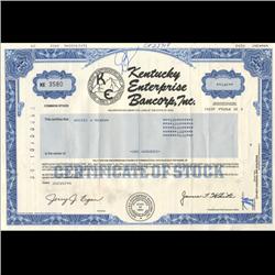 1990s Kentucky Enterprise Stock Cert Scarce (COI-3435)