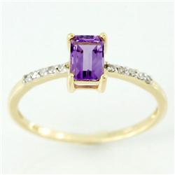 .60ct Amethyst 10 Diamond 9k Yel Gold Ring (JEW-9373X)