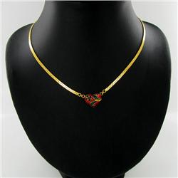 50ct Gold Vermeil Heart Pendant Necklace (JEW-2544)