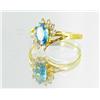 Image 2 : 11ctw Lab Dia/Sapphire 22k Gold Vermeil Ring (JEW-2381)