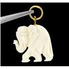 Image 1 : Ivory Carved Elephant Pendant w/ Gold Vermeil (JEW-2402)