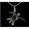 Image 1 : 18k WG Plated Mother of Pearl Turtle Necklace (JEW-1969)