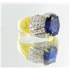 Image 2 : 22ctw Lab Dia/Sapphire 22k Gold Vermeil Ring (JEW-2364)