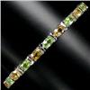 Image 1 : 88ctw Genuine Peridot Citrine Sterling Bracelet  (JEW-2266)