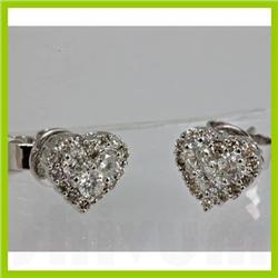 Genuine 0.280 ctw Diamond Earring 18kt Gold-White