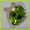 Image 1 : Genuine  10.64 ctw  Peridot Ring  14KT Yellow Gold  Ring Size  6.5