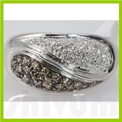 Genuine 0.74 ctw Diamond Ring 14K White Gold