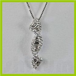 Genuine 0.340 ctw Buggett Diamond Pendant 18kt Gold-White