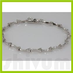 Genuine 1.01ctw Diamond Bracelet14KWhite Gold 